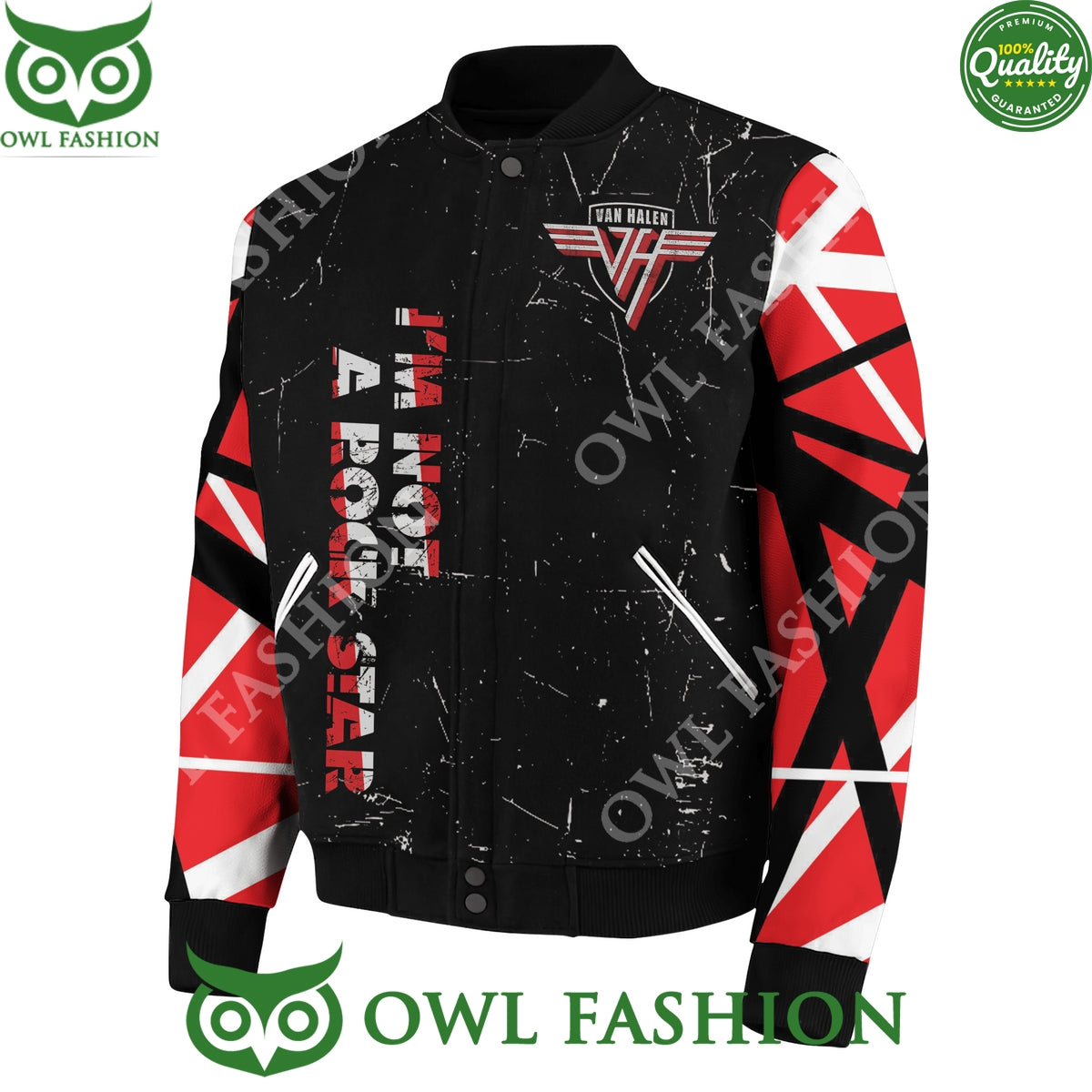 Van Halen I’m Not A Rockstar Black Baseball Jacket