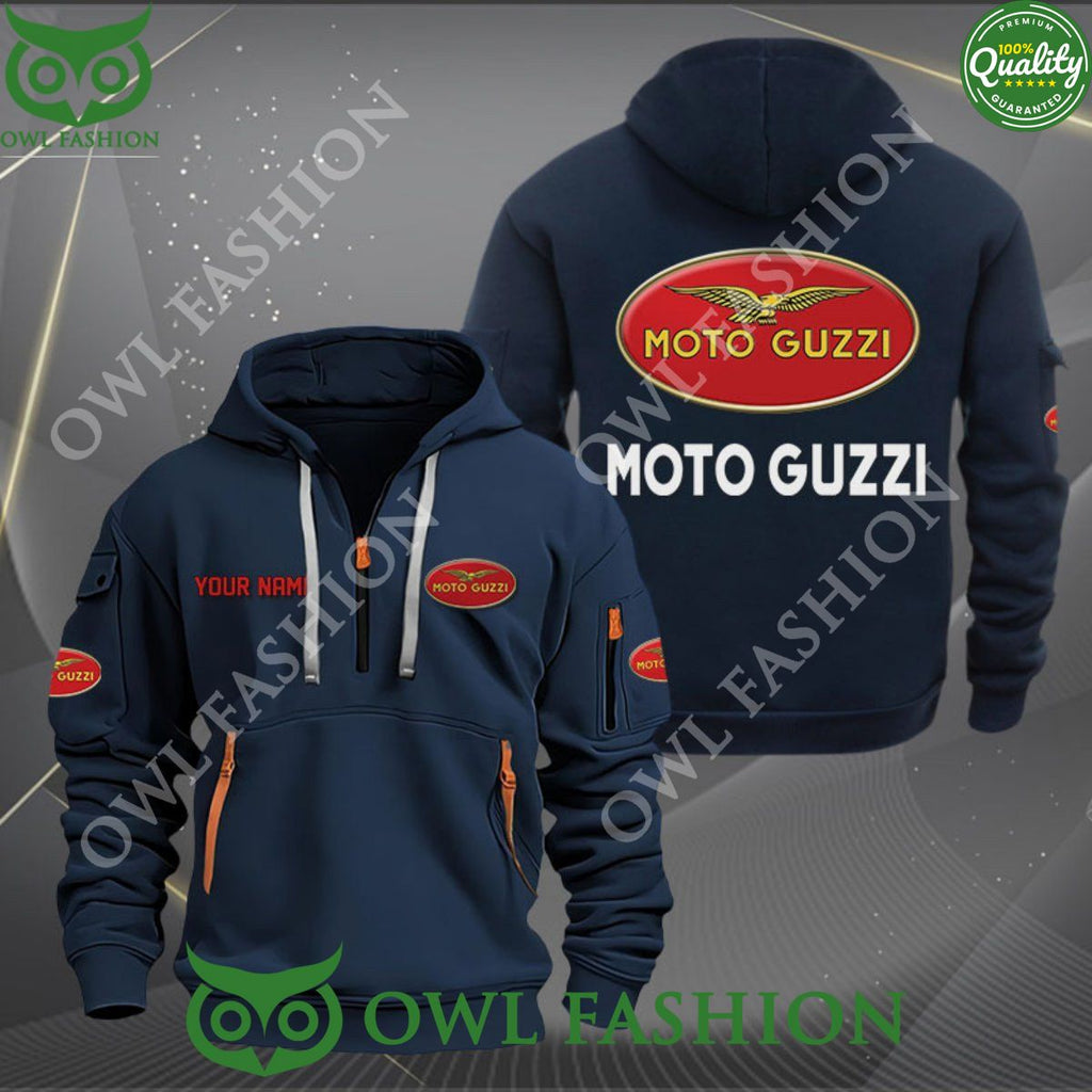 Moto Guzzi Italian Brand Motorcycles Custom 2d quarter zip hoodie
