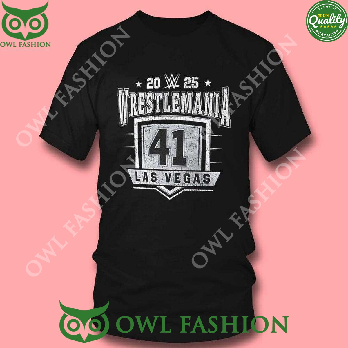 2025 Wrestlemania Las Vegas 41 Black t Shirt