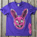 Ice Cream Rabbit  Hand printed  Limited Edition Woodcut T Shirt Menswear Cotton Top Graphics Long Sheer Tee Handmade Soft...