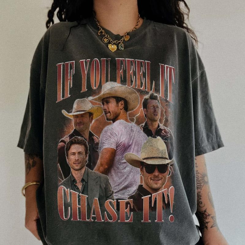 If You Feel It, Chase It Glen Powell Twisters - T-shirt, Sweatshirt, Hoodiestyle{n002}2 Hoodie | RetroVerseTees.com