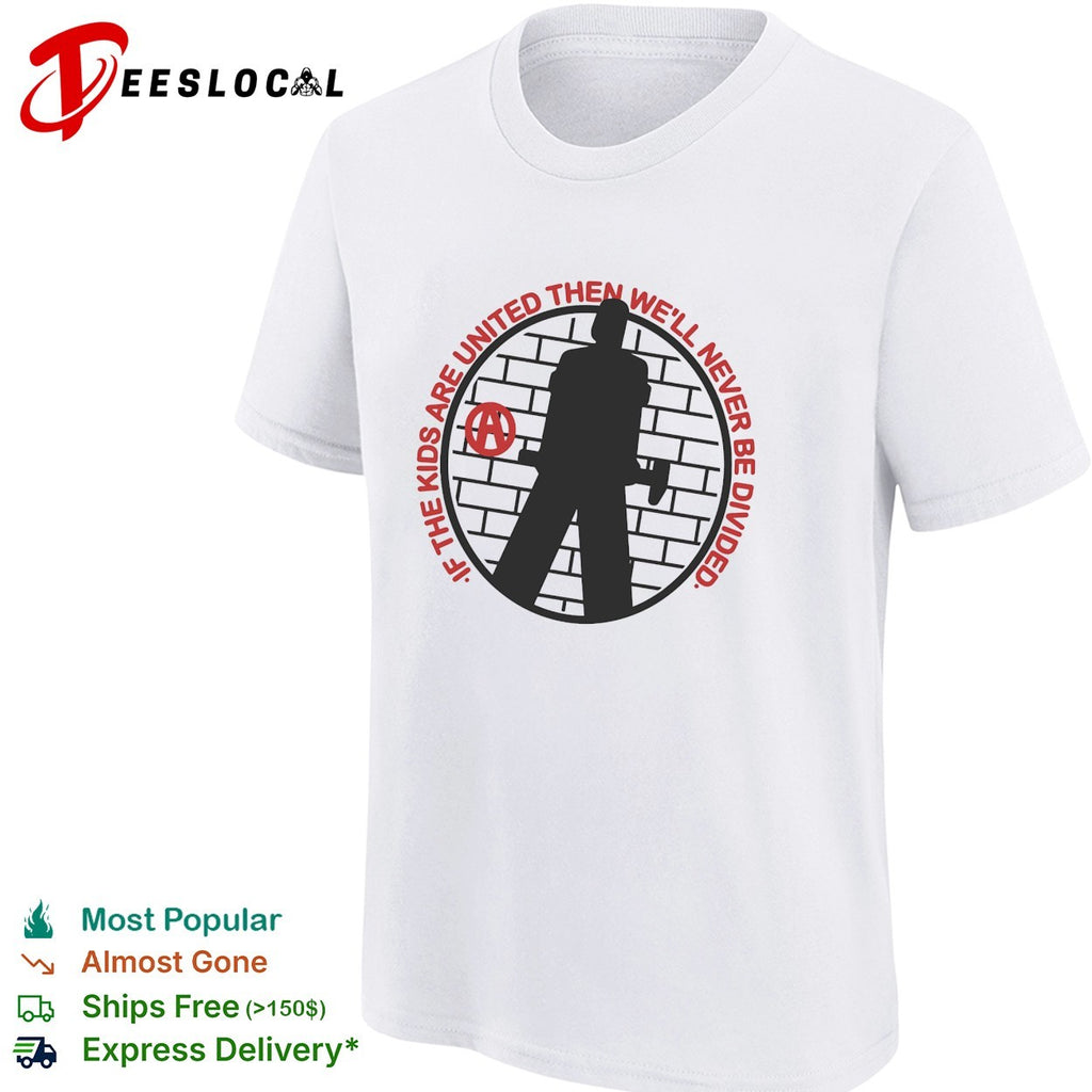 If the kids are united then we’ll never be divided anarchy punk circle shirt