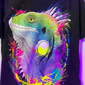Iguana T-shirt Black Cotton Casual Hoodie, Sweatshirt | RetroVerseTees.com