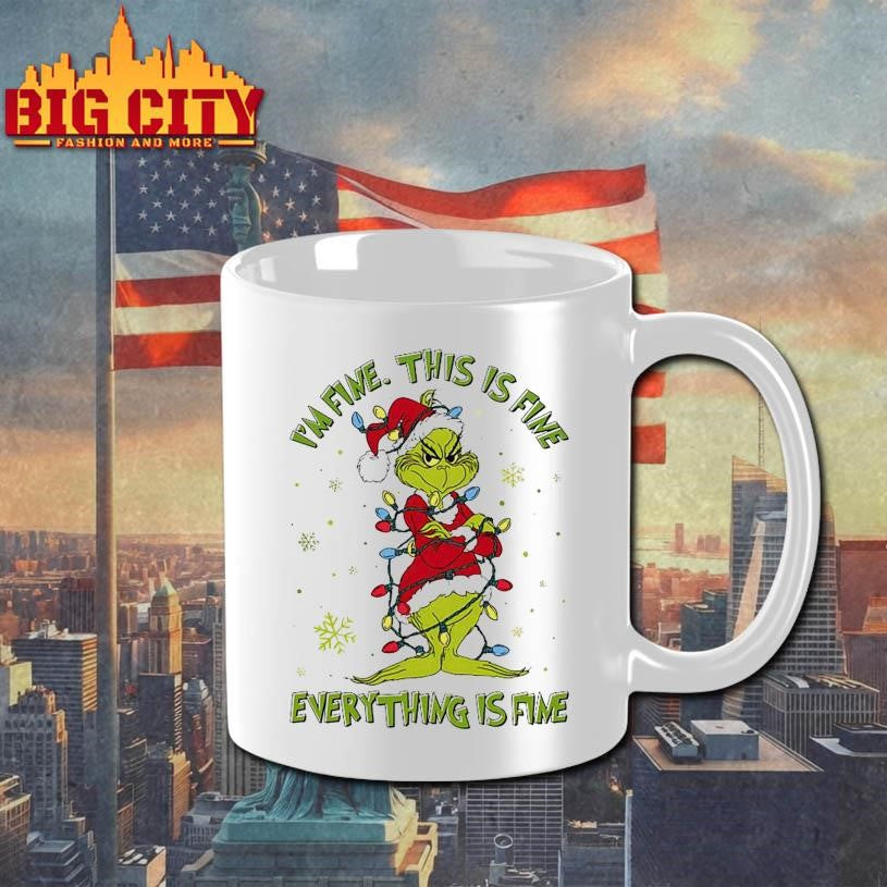 I’m Fine This is Fine Everything is Fine Grinch Merry Christmas shirt