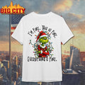 I’m Fine This is Fine Everything’s Fine Christmas lights Grinch tangled shirt