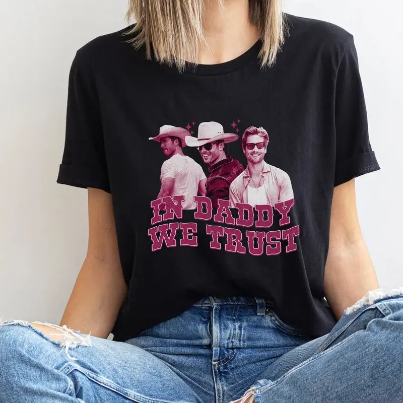 In Daddy We Trust Glen Powell Shirt, Glen Powell Shirt, Tyler Owens Twisters Shirt, Vintage Glen Powell Homage Shirt,...