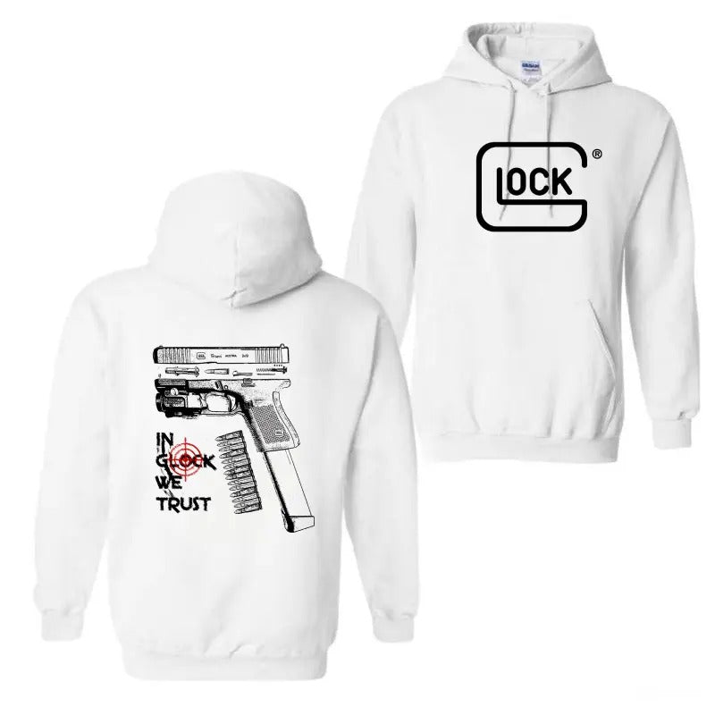 In Glock We Trust Double Side Black And White Color Hoodie, Glock Hoodie, Lock, For Men, For Women T-Shirts, Sweatshirt