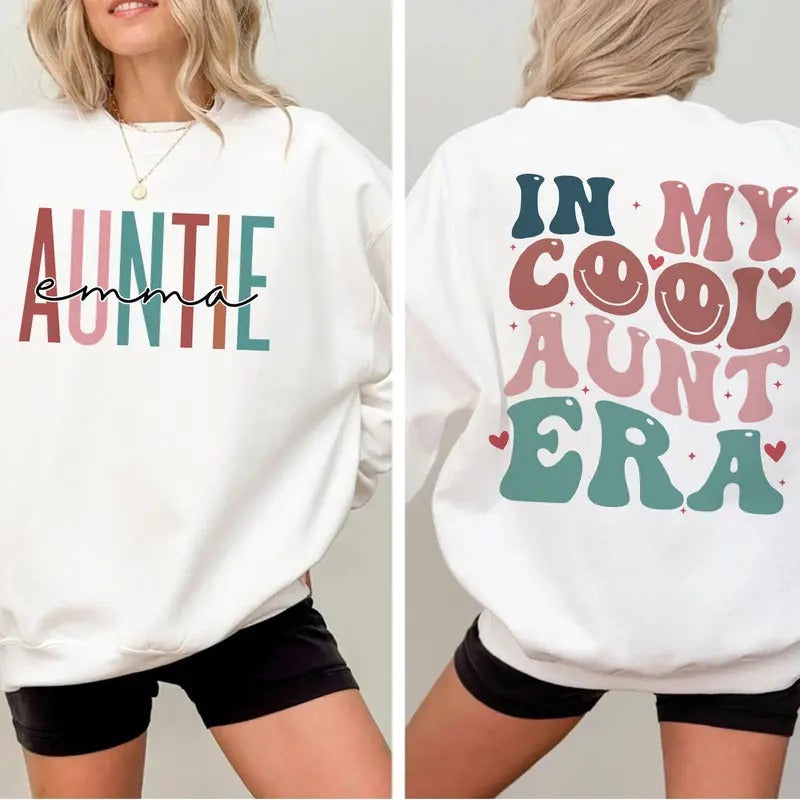 In My Cool Aunt Era Sweatshirt, Custom In My Aunt Sweater, Funny Auntie Sweater, Gift For Aunt Sweatshirt T-Shirts, Hoodie
