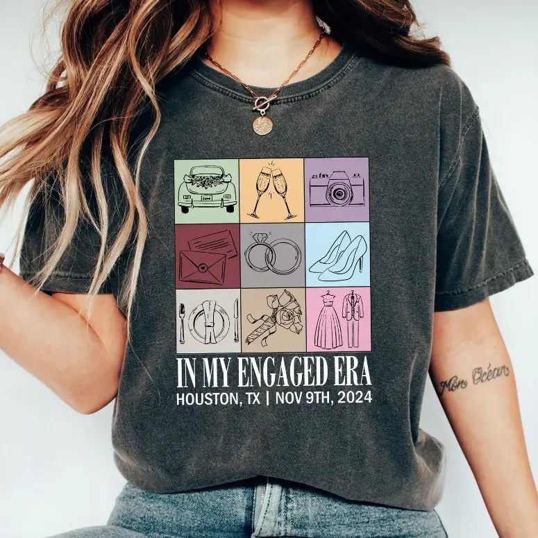 In My Engaged Era Shirt, Engaged Shirt, Trendy  Pocket Shirt, Engagement Gift, Future Mrs. T-Shirt, Fiancee Shirt