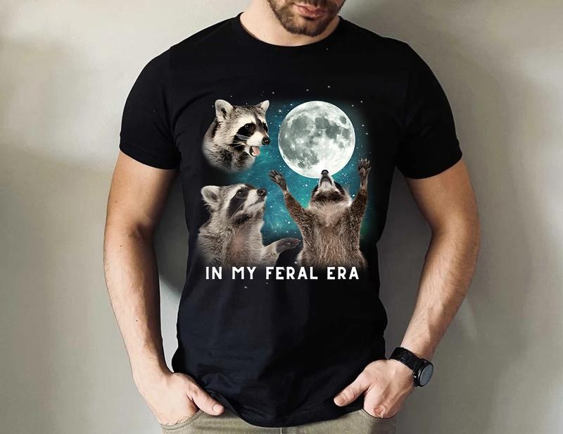 In My Feral Era Racoons howling At The Moon Shirt, In My Feral Era Shirt, Racoons Howling at the Moon Sweatshirt Hoodie