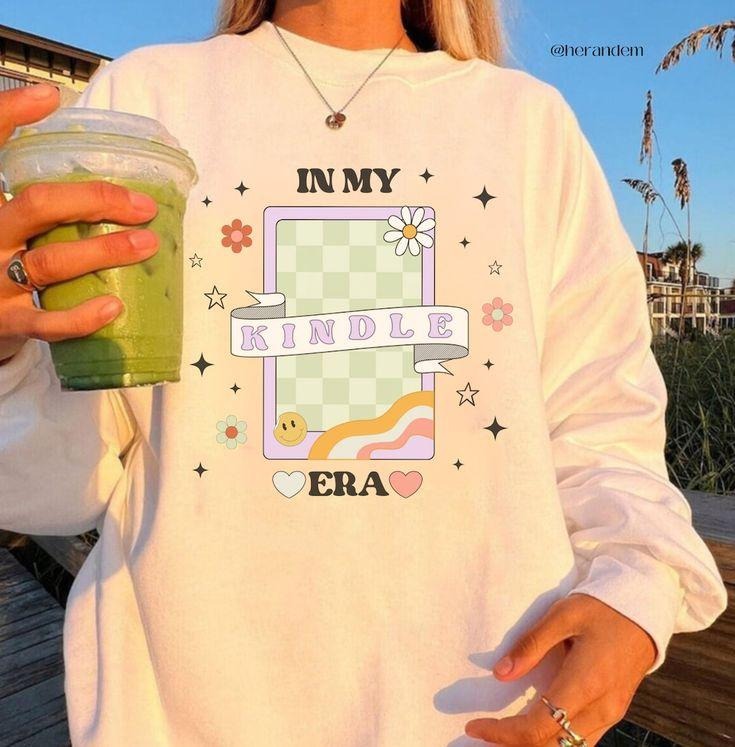 In My Kindle Era Sweatshirt Bookish Booktok Crewneck Gift for Reader Bookworm Book Lover Sweater Book Club T-Shirts, Hoodie