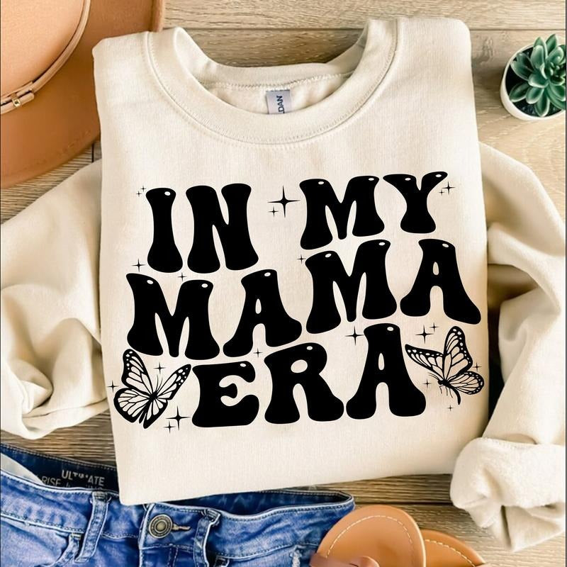 In My Mama Era Shirt Shirt, Trendy Shirt, Trendy Mama Shirt, Wavy Text Shirt, Shirt Files For Cricut Hoodie, Sweatshirt