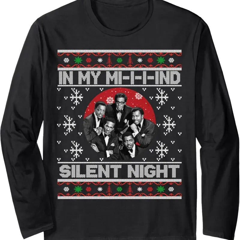 In My Mind Silent Night Ugly Christmas Xmas Family Sweater Long Sleeve T-Shirt Hoodie, Sweatshirt | RetroVerseTees.com