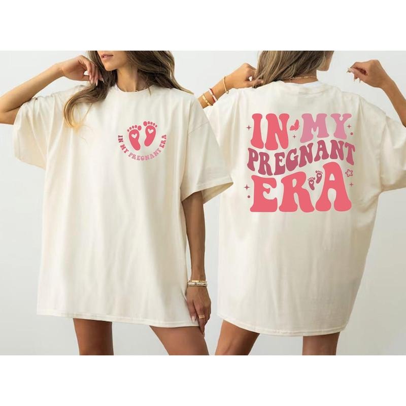 In My Pregnant Era 2 Sides Shirt, Expecting Mom Era Shirt, New Mom Gift, Maternity TShirt, Mother's Day Tee, Pregnant Mom...