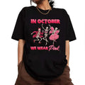 In October We Wear Pink Funny Shirt Ghost Dance, Cute Tee For Halloween Love Pink Shirt With October Hoodie, Sweatshirt