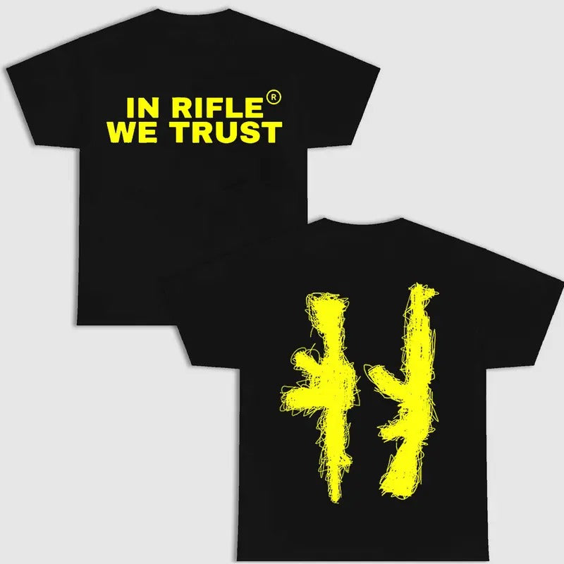 In Rifle We Trust T-Shirt, Black Version, S to 4XL, Menswear Hoodie, Sweatshirt | RetroVerseTees.com