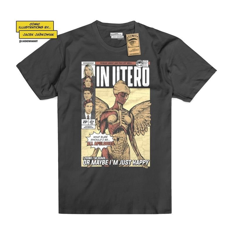 In Utero '93 Comic Book Tshirt Trending Movie T shirt Vintage 90s T-shirt gift for Movie fans gift for him gift for her...