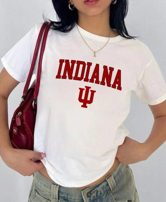 Indiana Vintage Sport Teams NCAA Collection Unisex Crewneck Black Baby Tee, Graphic Team Collection Baby Tee, Gift For...