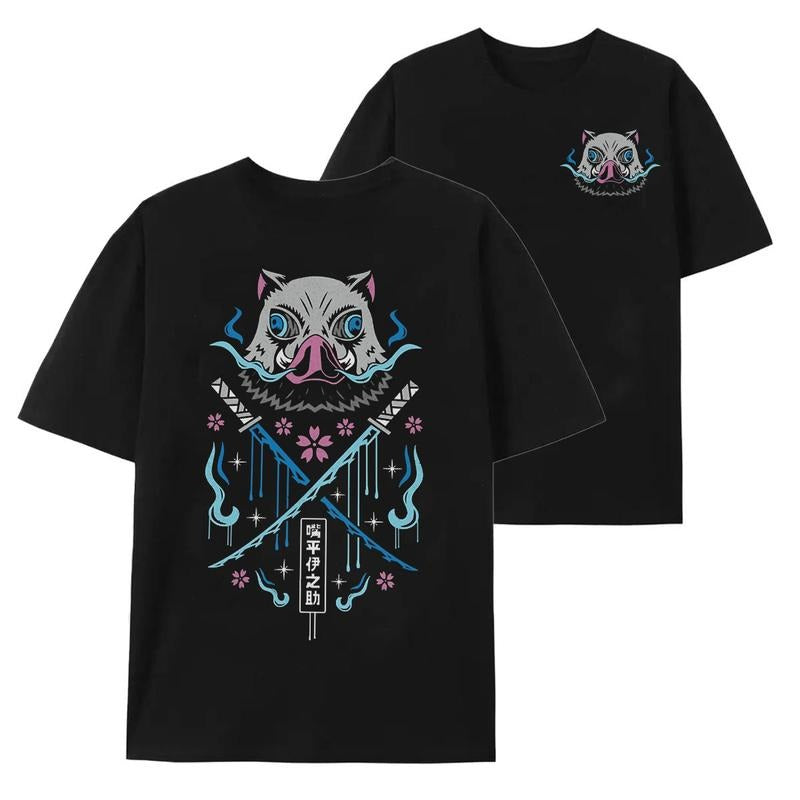 Inosuke Hashibira with his sword Dual Serrated Nichirin Katanas shirt, Sweatshirt & Hoodie, Breathing styles Breathing...