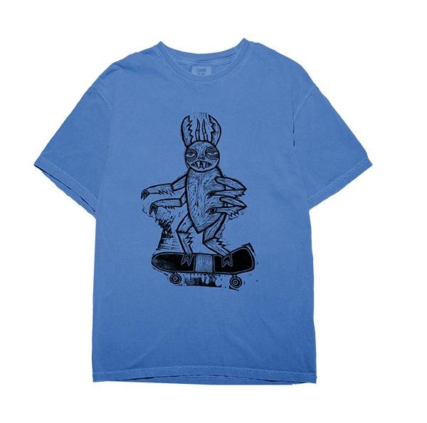 Insectoid Skater Woodblock Hand-Printed T-Shirt Cotton Menswear Top Graphics Hoodie, Sweatshirt | RetroVerseTees.com