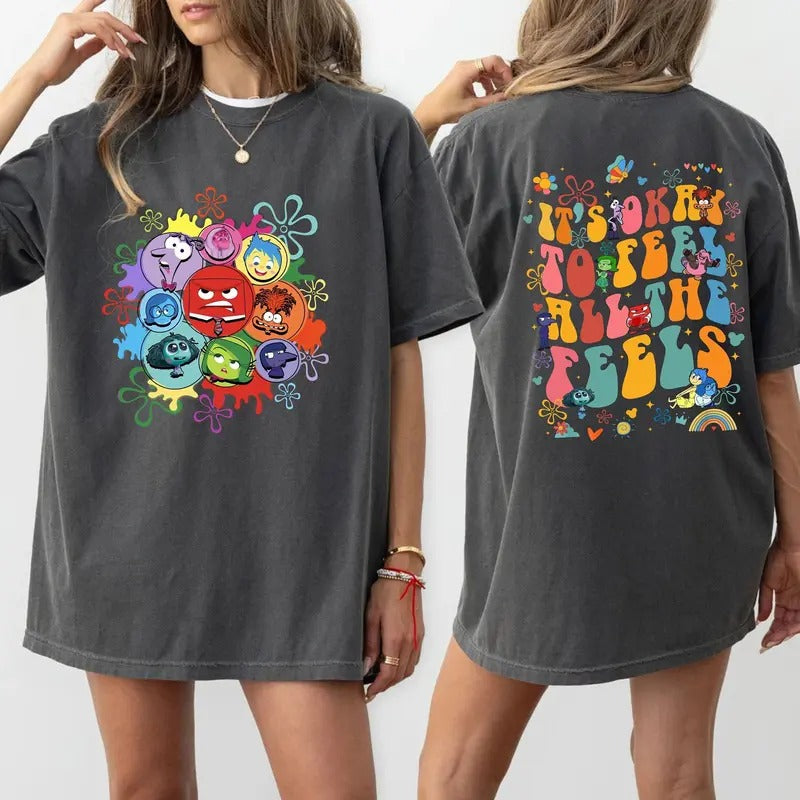Inside Out 'It's Okay To Feel All The Feels' Shirt, Mental Health & Inclusion Tee, Emotional support shirt Hoodie, Sweatshirt