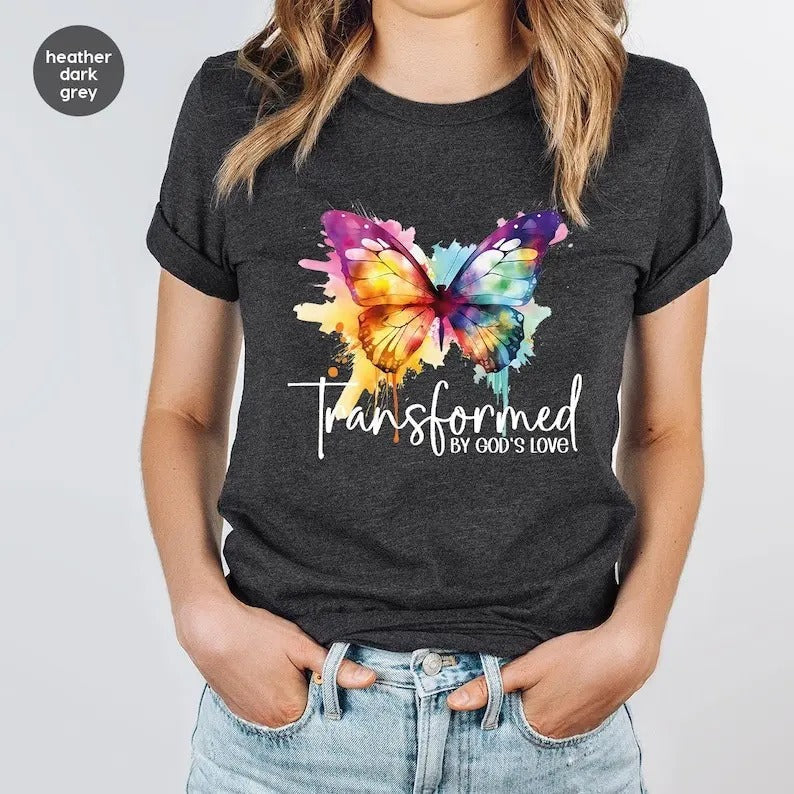 Inspirational T-Shirt, Chris.tian Gifts, Butterfly Tshirt Hoodie, Sweatshirt | RetroVerseTees.com
