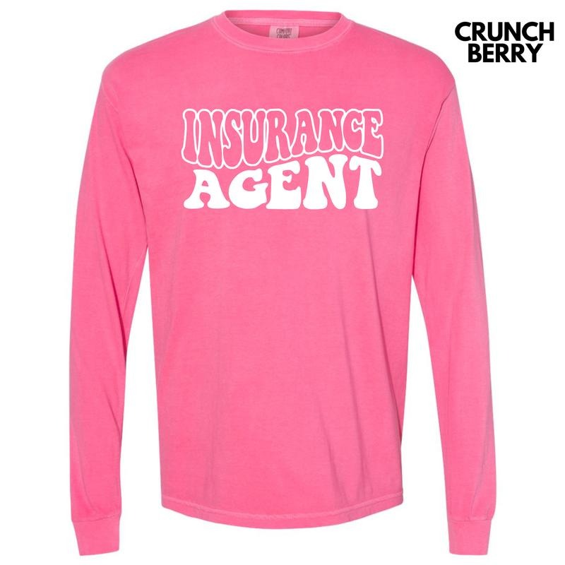 Insurance Agent Bubble Letter Long Sleeve Comfort Colors T-Shirt 'NLB' Hoodie, Sweatshirt | RetroVerseTees.com