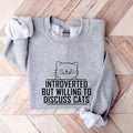 Introverted But Willing To Discuss Cats Shirt, Cat Mama, Funny Cat Mom Shirts, Introvert Tee, Cat Animal Lover Gift For...