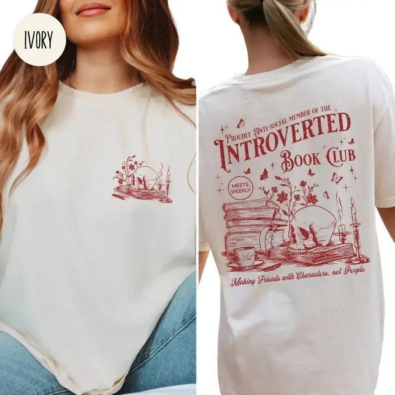 Introverted Reading Shirt for Antisocial Romance Reader and Book Lover, Gift For Introvert Vintage Distressed, Casual...