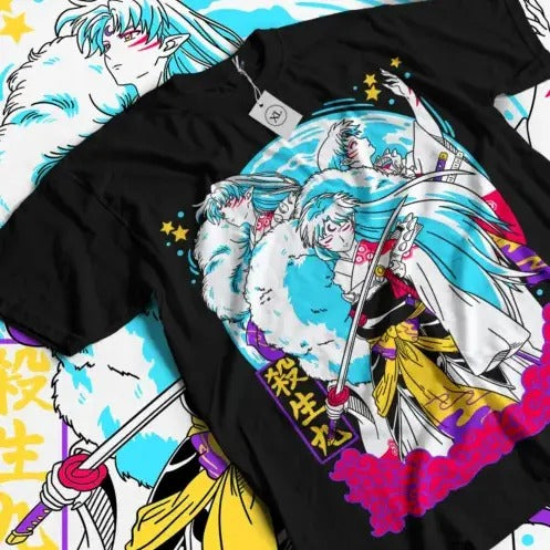 Inuyasha Sesshomaru T-shirt Red Moon Inu Yasha Kawaii Girl Gift Shirt All Size Hoodie, Sweatshirt | RetroVerseTees.com