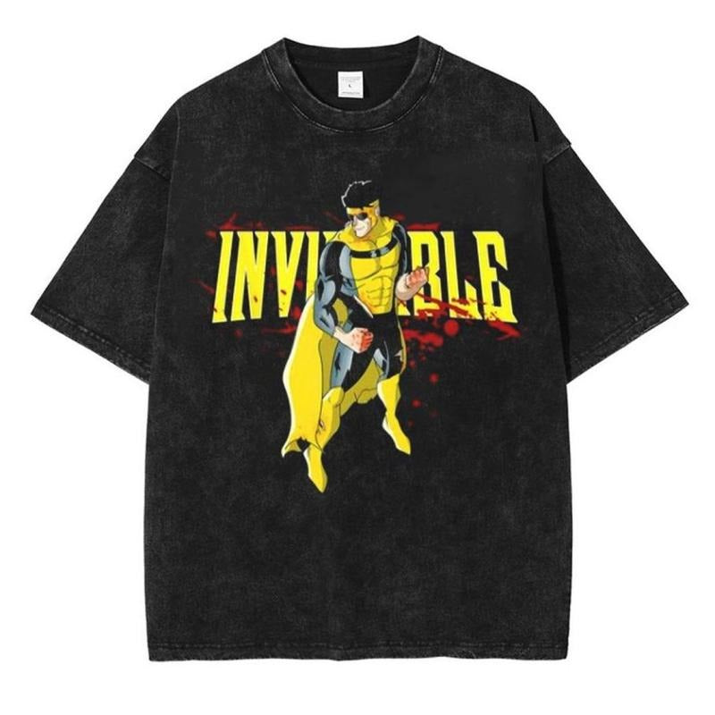 Invincible War Washed Shirt, Comics Washed Shirt, TV Show Comics Shirt, Soft Cotton Blend, Breathable Comfort, Made to...