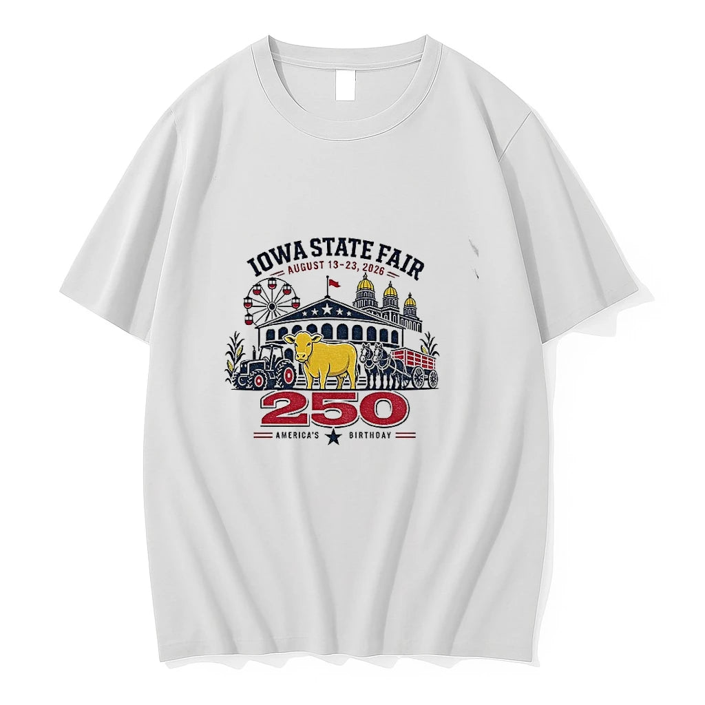 Iowa State Fair Tractor Cow Horses Americas 250 Birthday August 13 23 2026 Tshirts Sweater