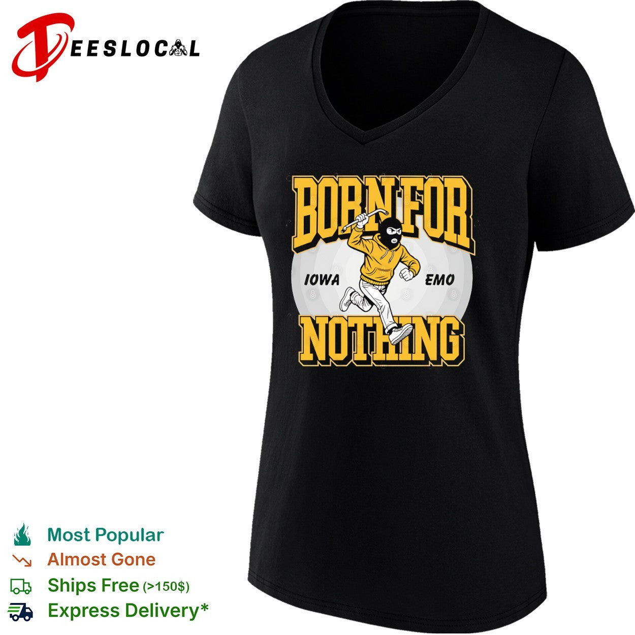 Iowa emo born for nothing masked man shirt