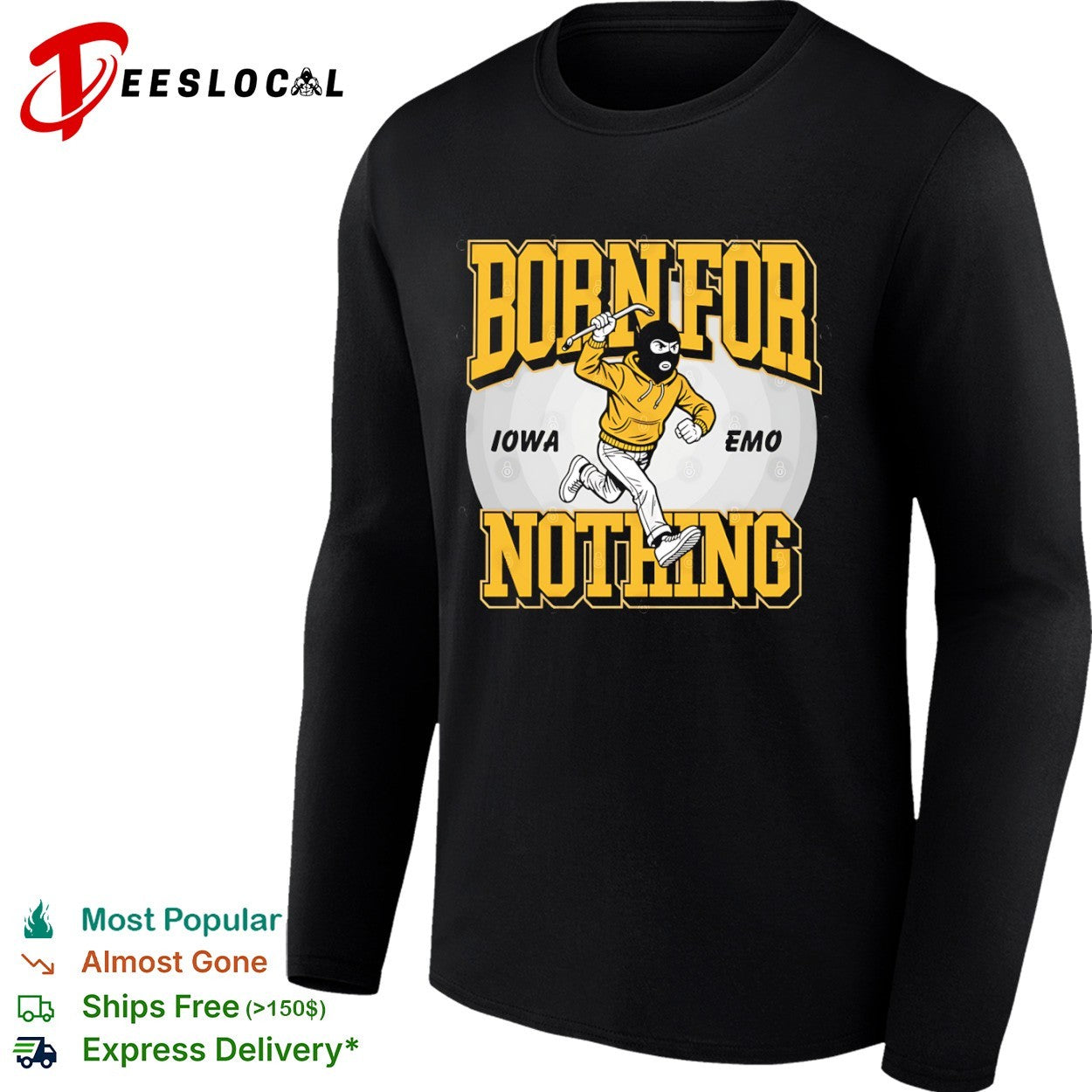 Iowa emo born for nothing masked man shirt
