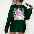 Iridescent Santa - DTF Print Unisex Sweatshirt, Christmas Crewneck Sweatshirt T-Shirts, Hoodie | RetroVerseTees.com