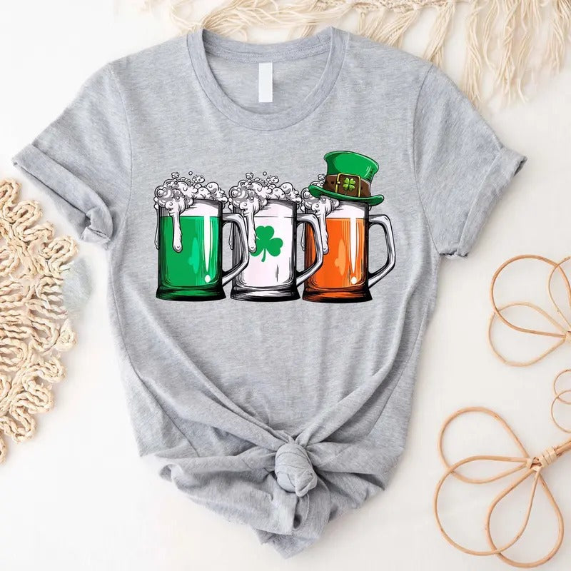 Irish Beer St. Patrick's Day Shirt, Paddy's Day Drinking Team Tee, Shamrock & Ireland Flag Sweatshirt, Gift For Beer...
