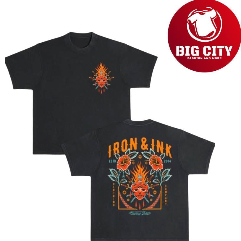 Iron And Ink Clothing New Sacred Heart Onyx Washed 2025 Two Sided Shirt