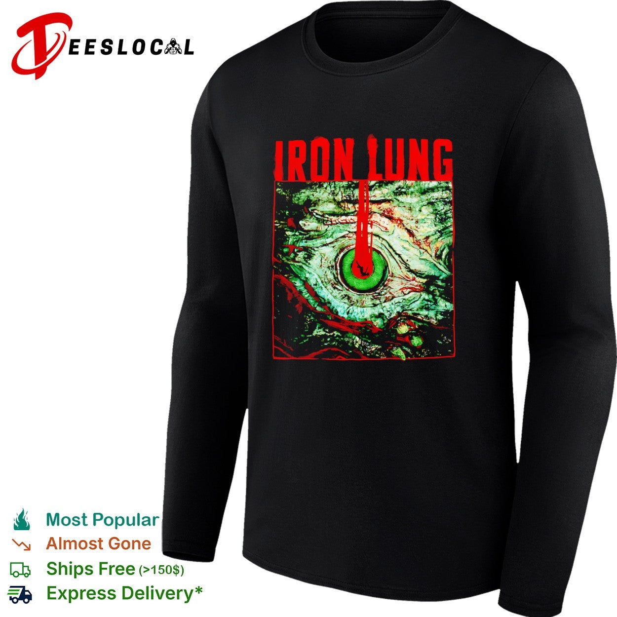 Iron Lung Falling figure within the green eye shirt