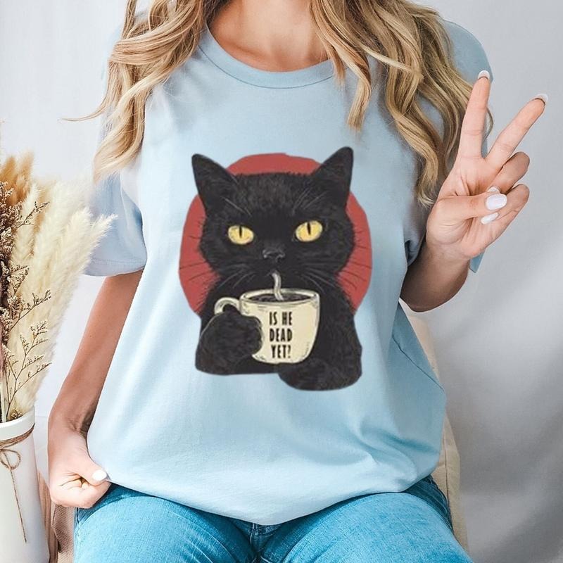 Is He Dead Yet T-Shirt Casual Style Crew Neck Short Sleeve T-Shirt Tops Trendy for Unisex
