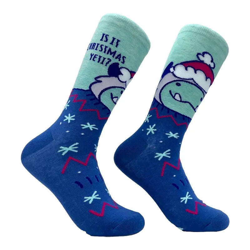 Is It Christmas Yeti Socks Funny Cute Xmas Abominable Snowman Bigfoot Joke Footwear Funny Graphic Socks Comfortable...