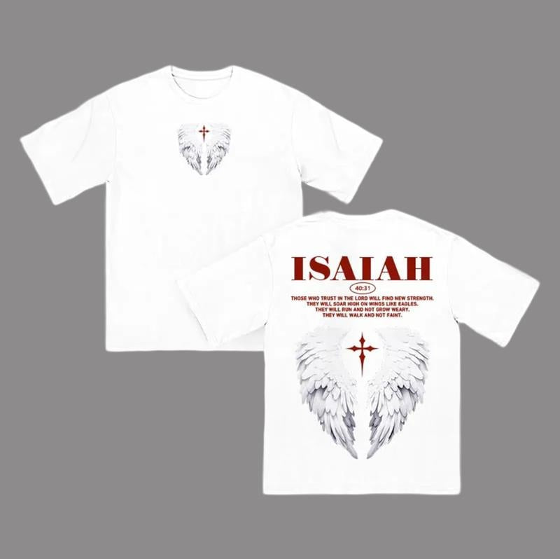 Isaiahh 40:31 Angel Wings Y2k Clothing Graphic Tees Oversized Top Streetwear Hoodie, Sweatshirt | RetroVerseTees.com