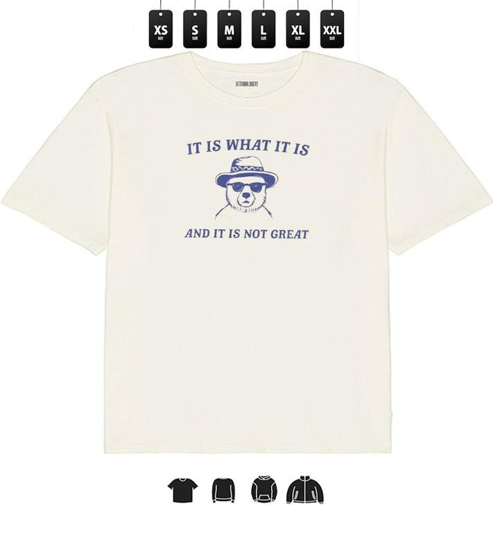It Is What It Is And It Is Not Great Funny Tee l Unisex T-Shirt, Gifts Hoodie, Sweatshirt | RetroVerseTees.com