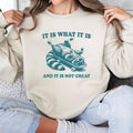It Is What It Is And It Is Not Great Sweatshirt, Vintage Sweatshirt, Raccoon Sweatshirt, Mental Health Sweatshirt, Funny...