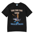 Italian Brainrot Tralalero Tralala Tung Tung Tung Sahur Funny Meme T-shirt Men Women Fashion Loose T Shirts 100% Cotton...