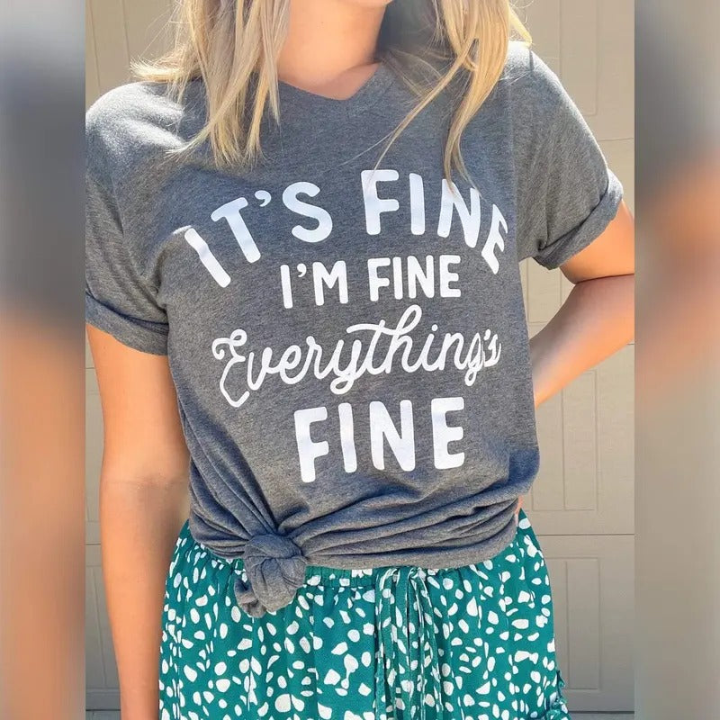 Its Fine, Im Fine, Everything Is Fine Soft Graphic Tee Hoodie, Sweatshirt | RetroVerseTees.com