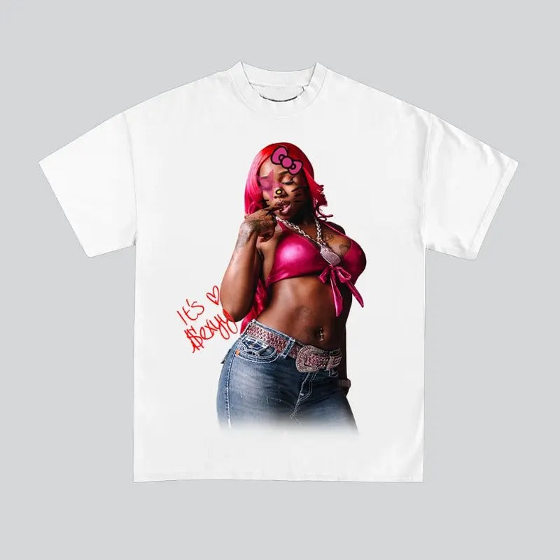 Its Sexyy Kitty Red Super Star Graphic Rap Tee Shirt Streetwear New Design Hoodie, Sweatshirt | RetroVerseTees.com