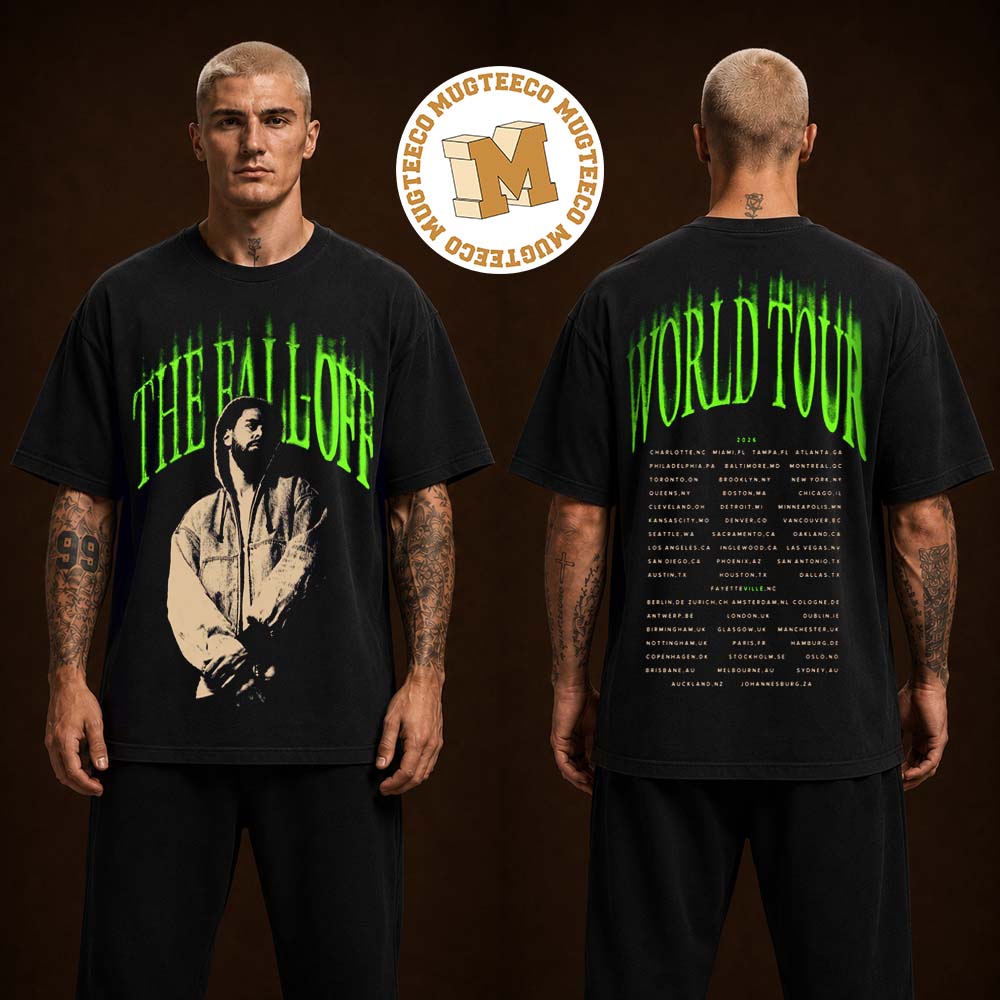 Cole Fall Off Tour Neon Face Two Sided Tee Unisex T-shirt, Sweatshirt, Hoodie (1)
