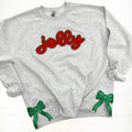 JOLLY Glitter Green Bow Side Patch Sweatshirt T-Shirts, Hoodie | RetroVerseTees.com