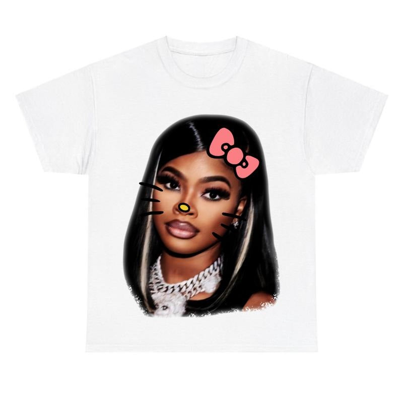JT Kitty Big Face Graphics Cotton Tee, Gift For Rap Hiphop Fan Hoodie, Sweatshirt | RetroVerseTees.com