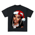 JT Kitty Santa Hat Big Face T-shirt, Rap Hip Hop Tee Santa Merry Christmas Hoodie, Sweatshirt | RetroVerseTees.com